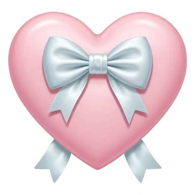 Pastel pink heart with white bow sticker