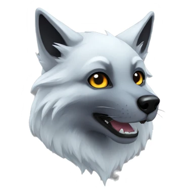 Black ghost fox sticker