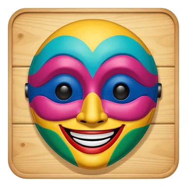 Please generate a multicolored happy mask. sticker
