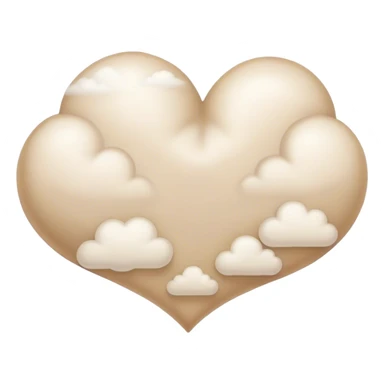light beige heart cloud sticker