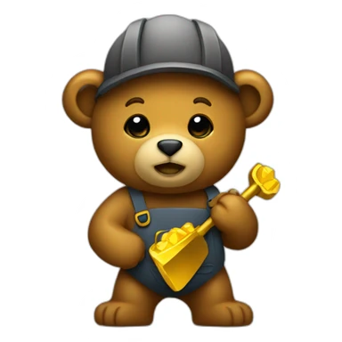 bear with gold mining pick sticker