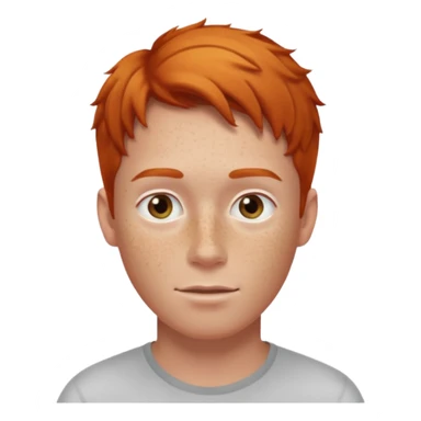 a white guy with ginger hair and freckles on face sticker