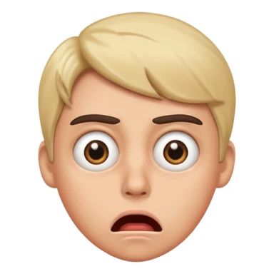 annoyed face with rolling eyes and a shocked mouth, more exaggerated expression sticker