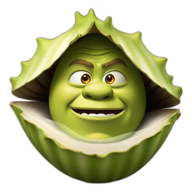shrek inside a clam shell sticker