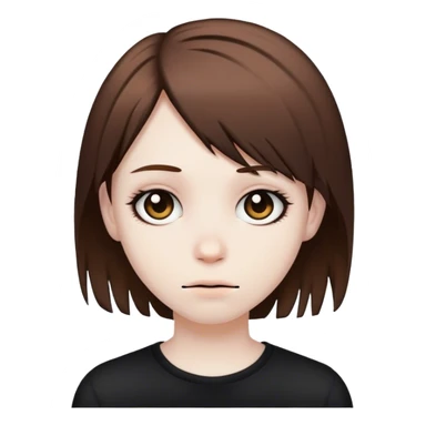 an emo brown hair sticker