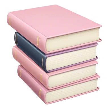 Stack of pale pink books sticker