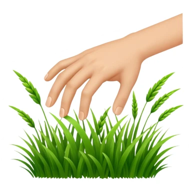 hand touching grass sticker
