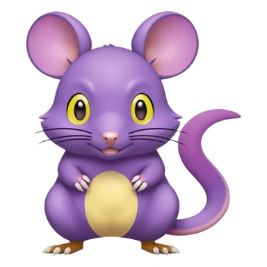 Purple rodent-Pokémon-Fakémon-fusion-hybrid-Pokémon-animal-creature, full body with yellow round cheek markings  sticker