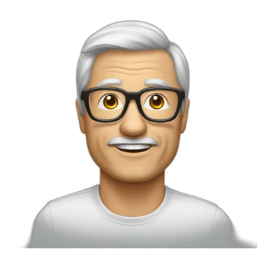 50 jähriger mann mit Brille und schwarzen haaren sticker