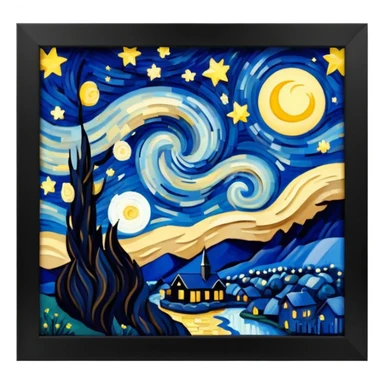 The starry night in painting frame
















 sticker