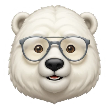 polar bear wear glasses sticker