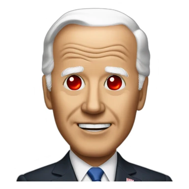 biden with red laser eyes sticker