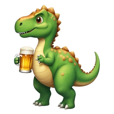 Dinosaur with beer sticker