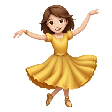 smiling girl with brown hair dancing sticker