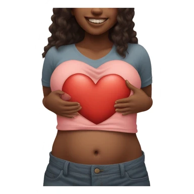 heart on the belly sticker