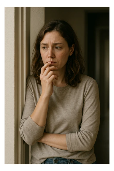 donna che vuole rimanere nella sua zona di comfort. Immagini realistiche sticker