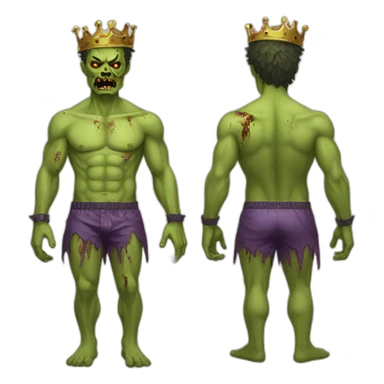 zombie king in boxers sticker
