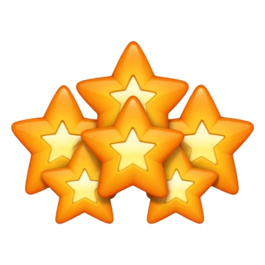 5 orange stars sticker