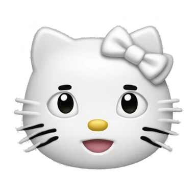 Tête de Hello kitty blanche style emoji  sticker