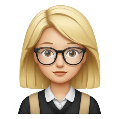 Blonde female student sticker