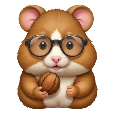 hamster holding nutz with glasses sticker