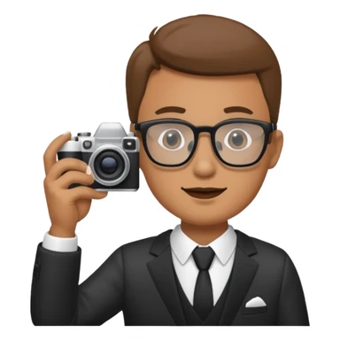 Hombre moreno con gafas haciendo fotos en una boda sticker