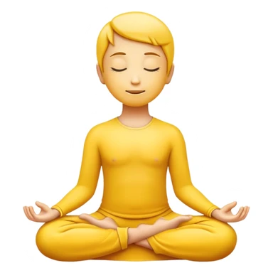 classic yellow emoji in lotus pose, serene face, meditating sticker