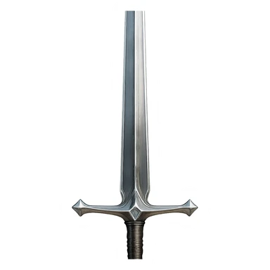 a silver greatsword with a jeweled hilt, shining blade sticker