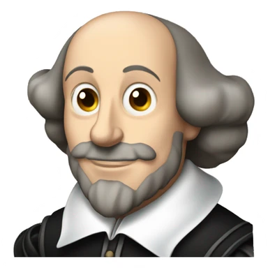 William Shakespeare holds a book in his hand sticker