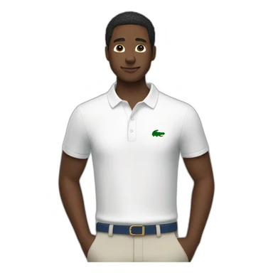 Black guy using lacoste sticker