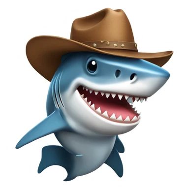 shark with a cowboy hat sticker