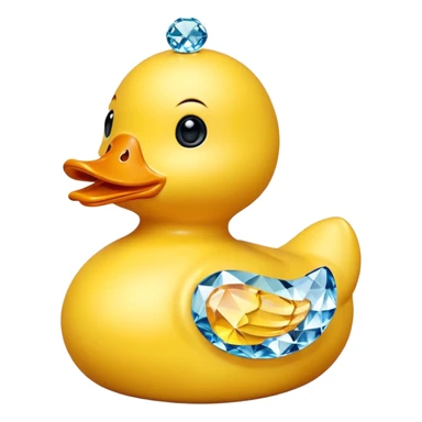 Rubber duck that is made out of Swarovski crystal sticker
