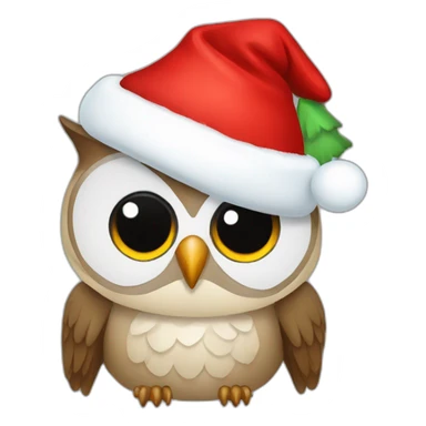 owl whit Christmas hat sticker