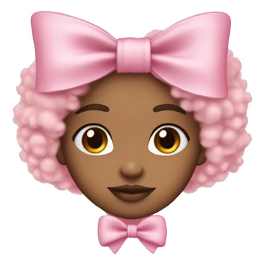 create a coquette clean girl fuzzy baby pink bow  sticker