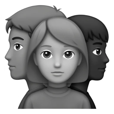 grey silhouette of a group of three sticker