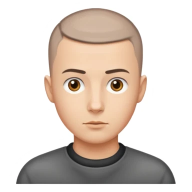 man with very short hair buzzcut sticker