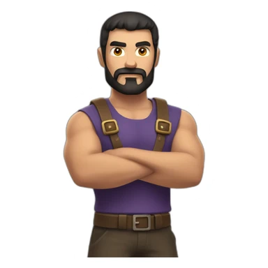 a man with dark hair and no beard playing clash of clans on his phone sticker