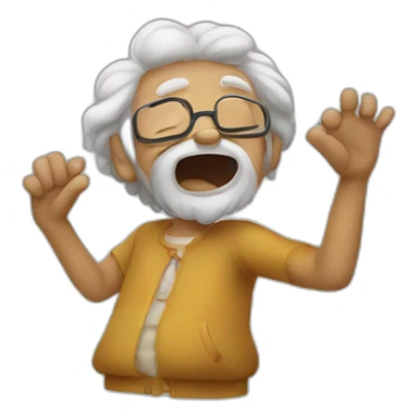 vieux qui fait un dab sticker