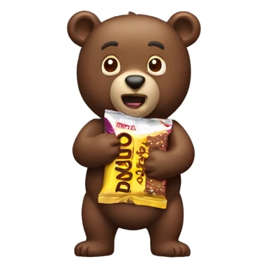 bear eating a candy bar sticker