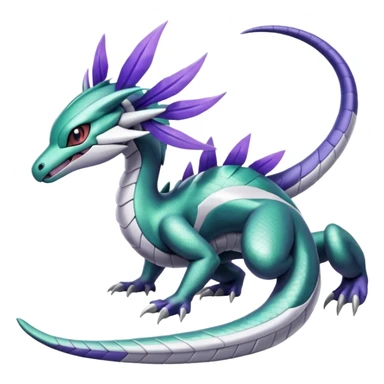 Shiny Green and Purple Palkia-Seviper-Silvally-Dialga-fusion sticker