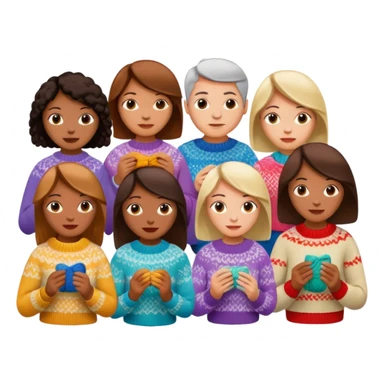 people knitting sticker