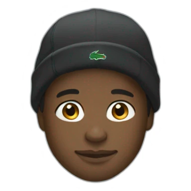 Black boy using lacoste hoodie sticker