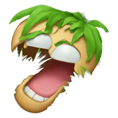 stomach eating grass sticker