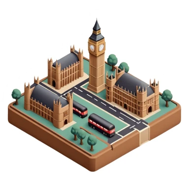 isometric london clay 3d sticker