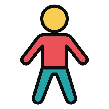 color outline icon of a stick figure sticker
