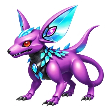  exotic colorful Protogen-Fakémon-Pokémon-Spectrobes-Digimon-Vernid-creature (full body) sticker