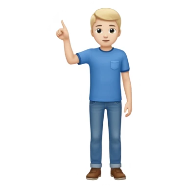 A boy poitning to someone next to him. Full body. sticker