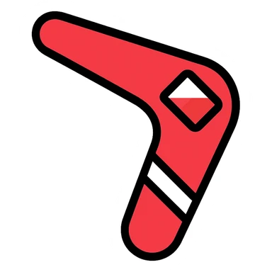 boomerang with Microsoft Power Pages logo, playful and clean, red and white color palette icon sticker