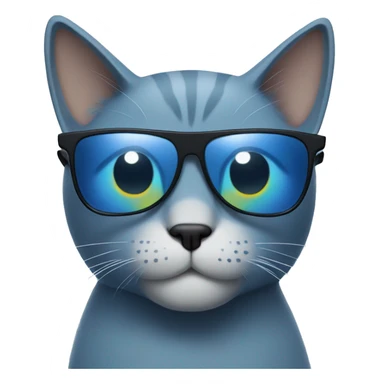 Blue Cat with sunglasses sticker