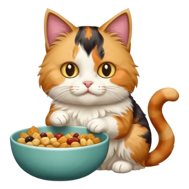 cat eating sticker